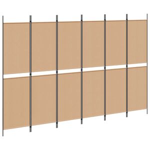 vidaXL 6-Panelski Pregradni Stojalo Bež 300 x 200 cm Blago