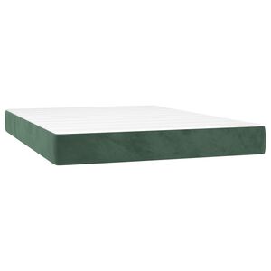 vidaXL Vzmetnica z žepkasto vzmetjo srednje trdote temno zelena 140x200x20 cm žamet