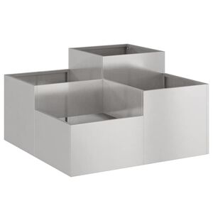vidaXL Vrtni lonček srebrna 80 x 80 x 48 cm Nerjaveče jeklo