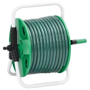 vidaXL Samostoječi zeleni kolut za cev z 20 m PVC cevi