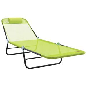vidaXL Zložljiv ležalnik Zelena 182 x 55 x 85,5 cm Tekstil
