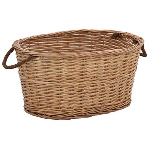 vidaXL Ko&scaron;ara za drva z ročaji za prena&scaron;anje 56x40x28 cm naravna vrba