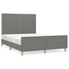 vidaXL Posteljni okvir brez vzmetnice temno siv 140x200 cm tkanina