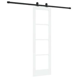 vidaXL Drsna vrata ORKDAL Bela 61 x 198,5 cm Trden borov les in steklo