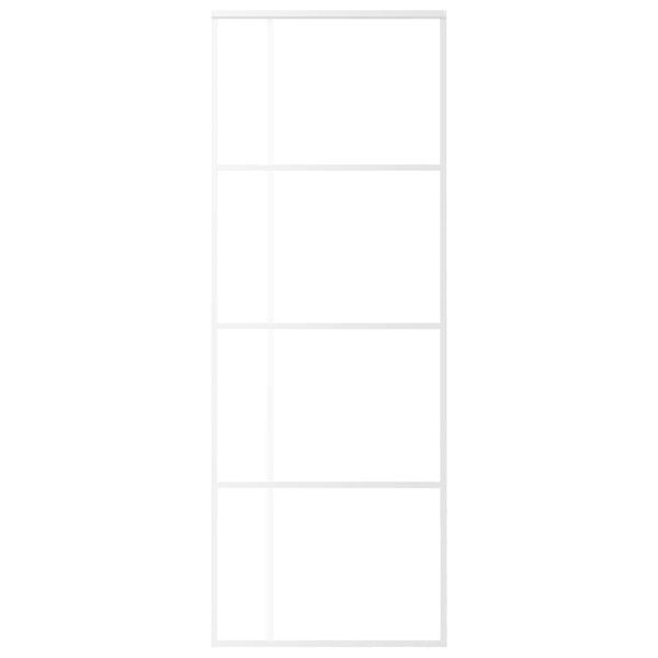 vidaXL Drsna vrata ESG steklo in aluminij 76x205 cm bela