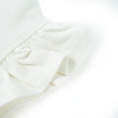 Otroška majica s kratkimi rokavi z volančki bela 116