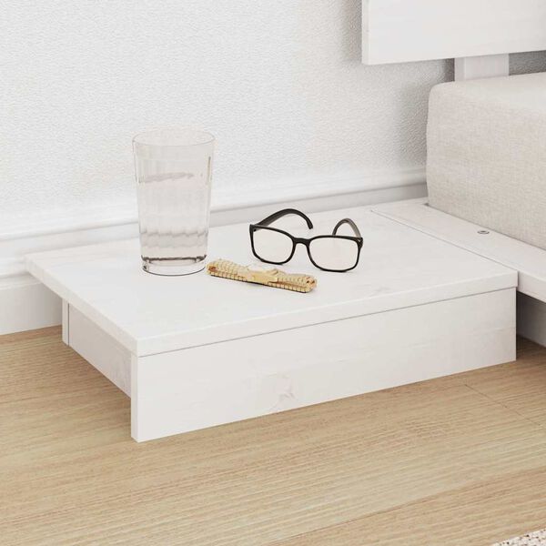 vidaXL Konstrukcija postelje z vzglavjem Bela 100 x 200 cm les