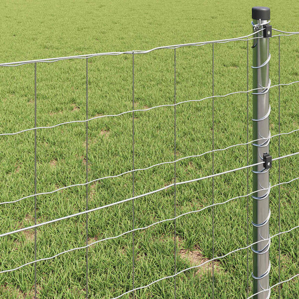 vidaXL Evropska ograja srebrna 0.6 x 10 m