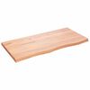vidaXL Stenska polica svetlo rjava 100x50x(2-4) cm trdna hrastovina