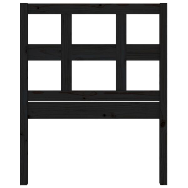 vidaXL Posteljno vzglavje črno 80,5x4x100 cm trdna borovina