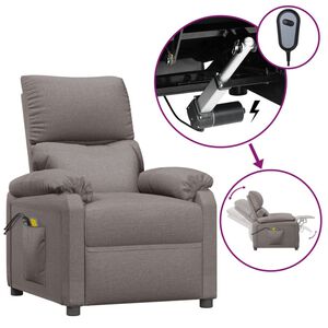 vidaXL Električni masažni stol taupe blago