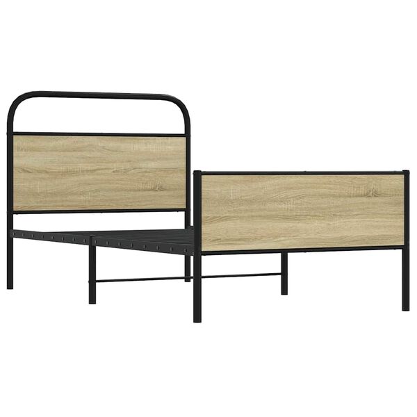 vidaXL Posteljni okvir brez vzmetnice 90x190 cm sonoma hrast inž. les