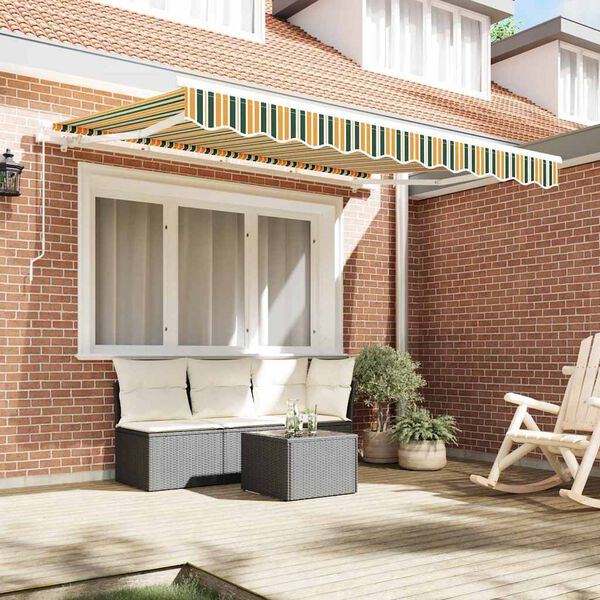 vidaXL Nadomestno platno za tendo Zelena in rumena 330 x 245 cm