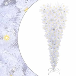 vidaXL Umestno božično drevo med 150 LED Bela 120 cm PVC in jeklo