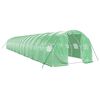 vidaXL Rastlinjak z jeklenim ogrodjem zelen 48 m&sup2; 16x3x2 m