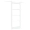 vidaXL Drsna vrata ORKDAL Bela 83 x 202 cm Trden borov les in steklo
