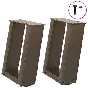 vidaXL Noge za klubsko mizico v obliki črke U, 2 kosa, naravno jeklo, 30 x (30-31) cm, jeklo