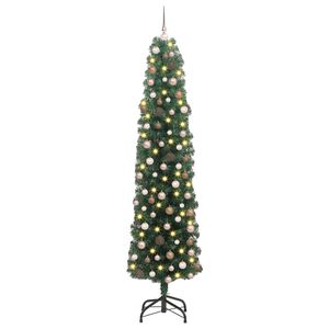 vidaXL Umetno božično drevo z LED lučkami Zelena 180 cm