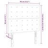 vidaXL LED posteljno vzglavje krem 90x5x118/128 cm blago