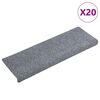 vidaXL Preproge za stopnice samolepilne 20 kosov 65x21x4 cm svetlo sive pravokotne robove
