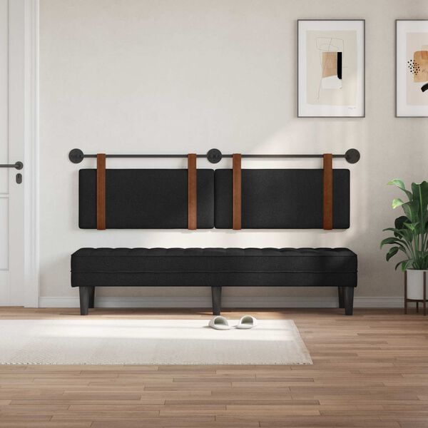 vidaXL Visoki naslon za glavo Črna 170 x 55 x 5 cm Antikni PU