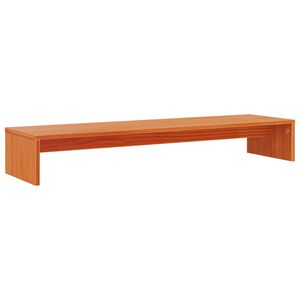vidaXL Stojalo za zaslon vo&scaron;čeno rjavo 100x27x15 cm trdna borovina