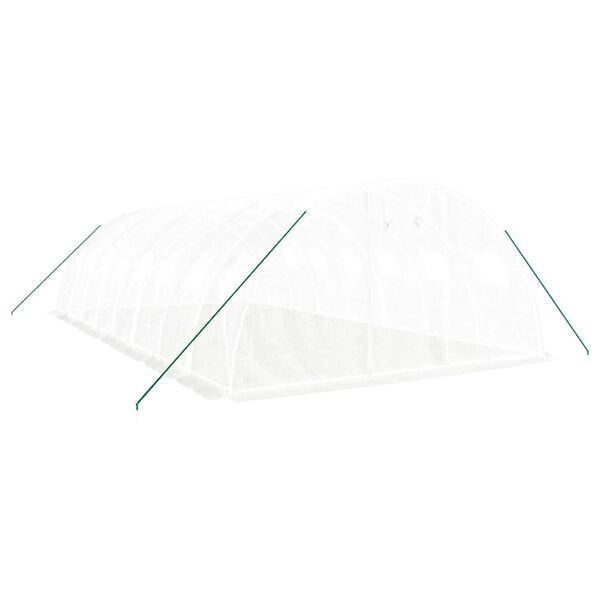 vidaXL Rastlinjak z jeklenim okvirjem bel 32 m² 8x4x2 m