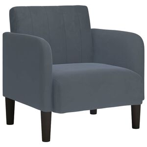vidaXL Kavč z nasloni za roke temno siv 54 cm žamet