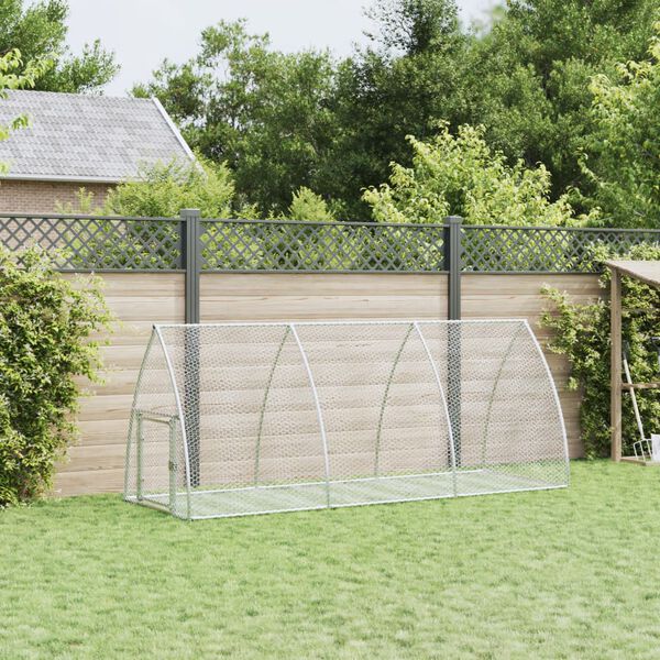 vidaXL Zajčnik srebrna 105x300x120 cm pocinkano jeklo