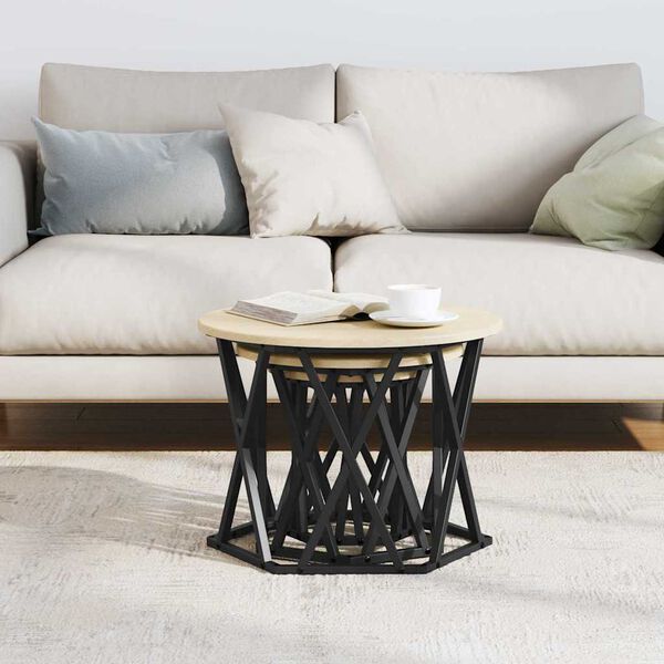 vidaXL Nesting stranski stol 3 pcs Sonoma hrast