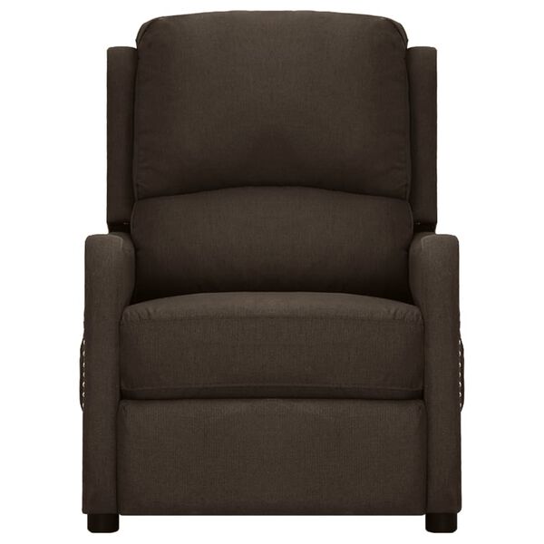 vidaXL Električni masažni stol temno rjavo blago