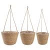 vidaXL Ko&scaron;are za rastline iz morske trave 3 pcs Naravna &Oslash;26 x 19 cm