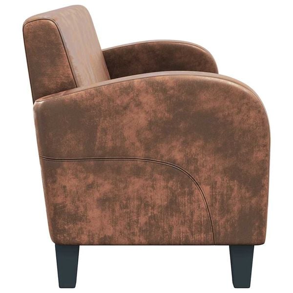 vidaXL Kavč trosed umetni semiš rjave barve