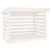 vidaXL Stojalo za drva belo 108x73x79 cm trdna borovina