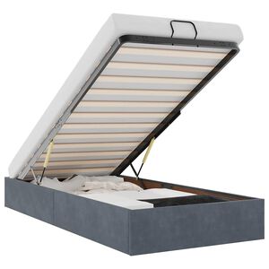 vidaXL Otomanski posteljni okvir brez vzmetnice siv 100x200 cm žamet