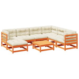 vidaXL Vrtna sedežna garnitura 8-delna z blazinami vo&scaron;čeno rjava