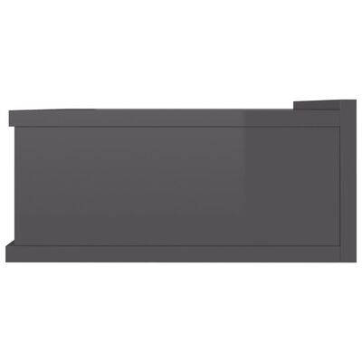 vidaXL Stenska nočna omarica visok sijaj siva 40x30x15 cm