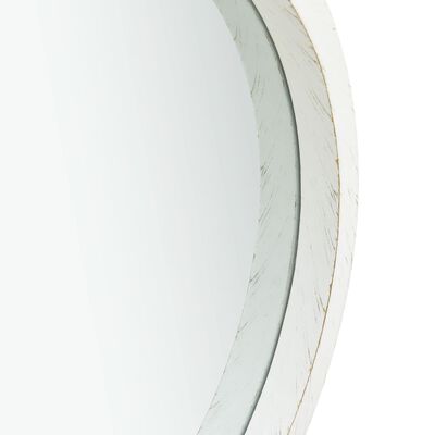 vidaXL Stensko ogledalo s pasom 50 cm belo