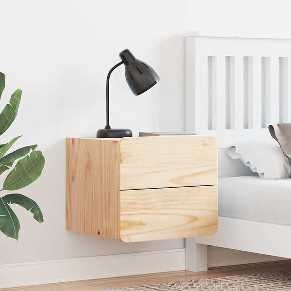 vidaXL Nočna omarica s predalom Rjava 39 x 34 x 33 cm Trdna borovina