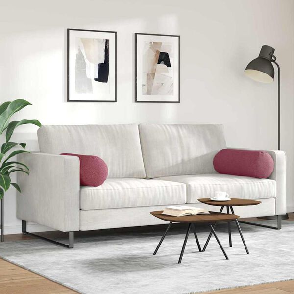 vidaXL Blazine 2 pcs Vinorodna rdeča &Oslash; 25 x 70 cm blago