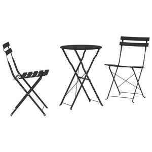 vidaXL Zložljiv bistro set 3 pcs Antracit Jeklo