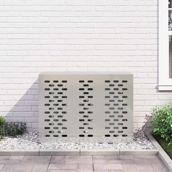 vidaXL Prekrivalo za klimatsko napravo srebrna 110 x 50 x 80 cm