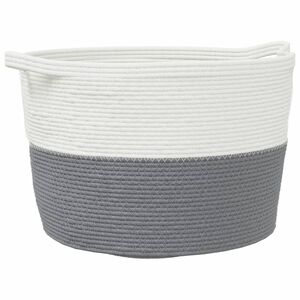 vidaXL Ko&scaron;ara za perilo siva in bela &Oslash;60x36 cm bombaž