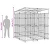 vidaXL Zunanji pasji boks s streho jeklo 3,69 m&sup2;