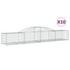 vidaXL Obokane gabion ko&scaron;are 10 kosi 300x50x40/60 cm pocinkano železo