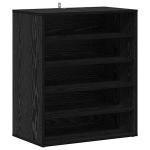 vidaXL Omara za čevlje 60 x 35 x 70 cm Inženirski les Črni hrast