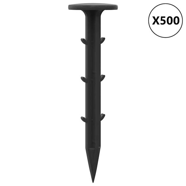 vidaXL Plastični kljuni 500 pcs Črna &Oslash;3 x 11 cm Plastika