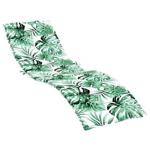 vidaXL Blazina za ležalnik Vzorec lista 200 x 70 x 3 cm Oxford tkanina