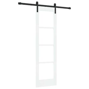 vidaXL Drsna vrata ORKDAL Bela 61 x 198,5 cm Trden borov les in steklo