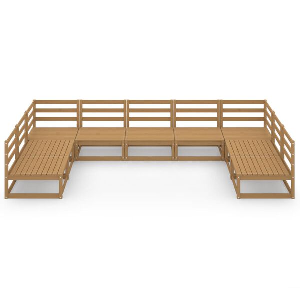 vidaXL Vrtna sedežna garnitura 9-delna trdna borovina